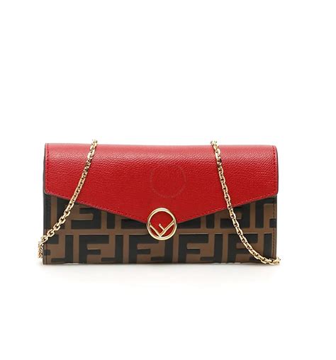 fendi wallet on chain red|fendi continental wallet with chain.